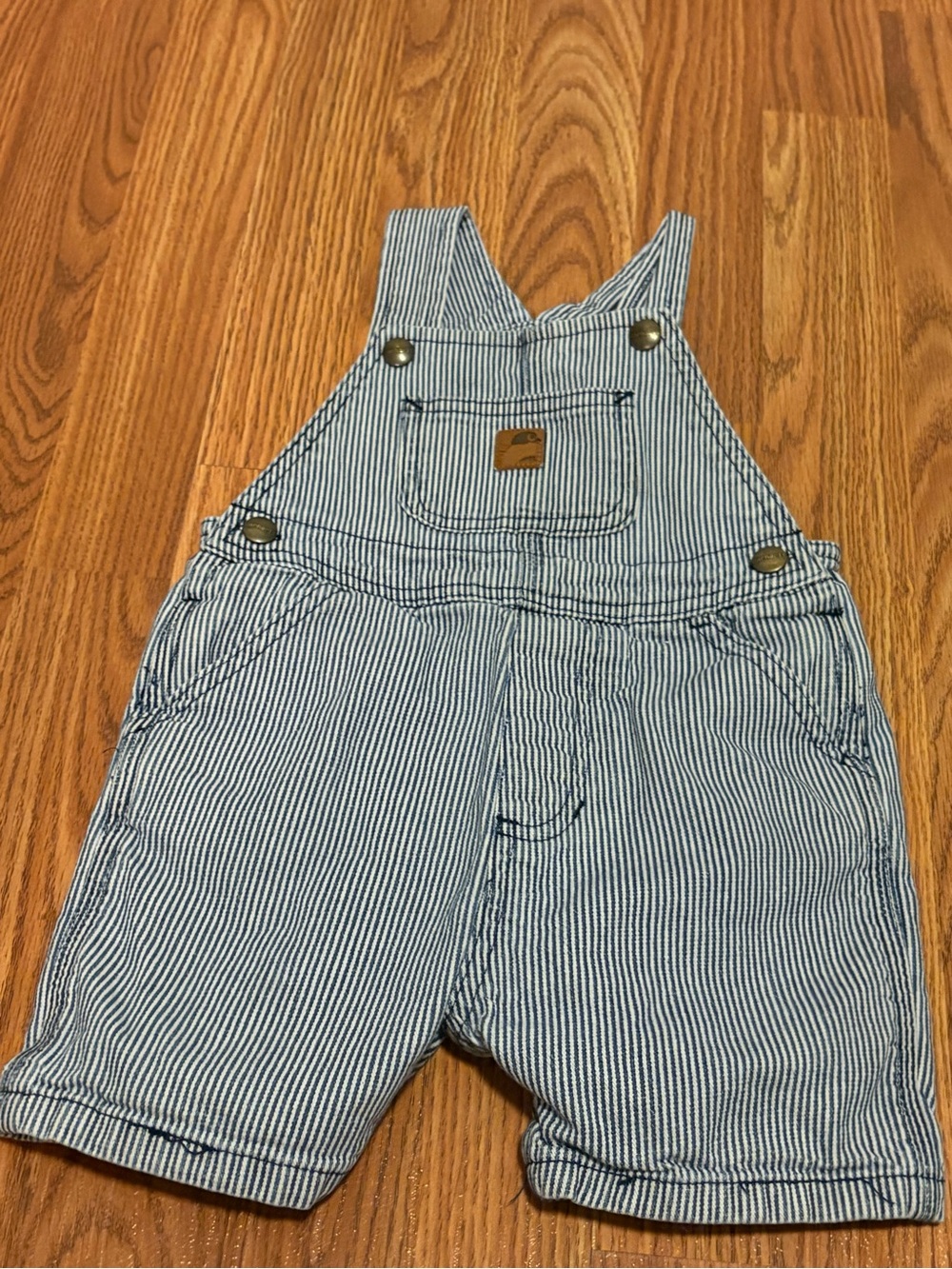 Carhartt Blue & White Stripe Short Overalls